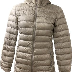 TNA tan puffer coat